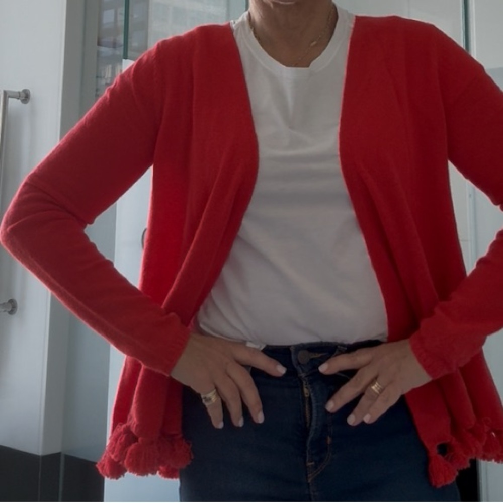 Calypso never worn Cashmere Sweater with Tassel Hem